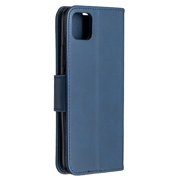 PU Leather Wallet Stand Phone Case for Realme C11 - Blue