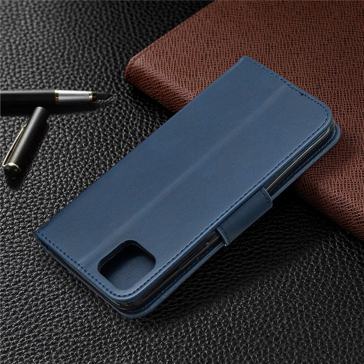 PU Leather Wallet Stand Phone Case for Realme C11 - Blue
