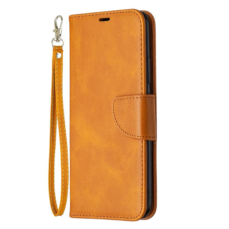 PU Leather Wallet Stand Phone Case for Realme C11 - Light Brown