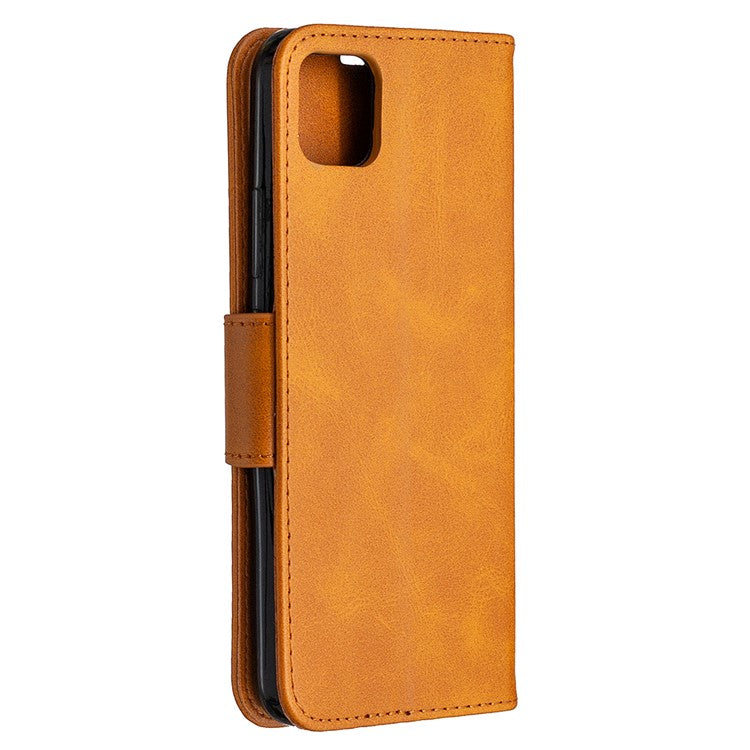 PU Leather Wallet Stand Phone Case for Realme C11 - Light Brown