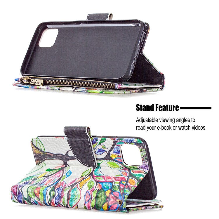 BF03 Pattern Printing Zipper Wallet Leather Phone Case for Realme C11 - Life Tree