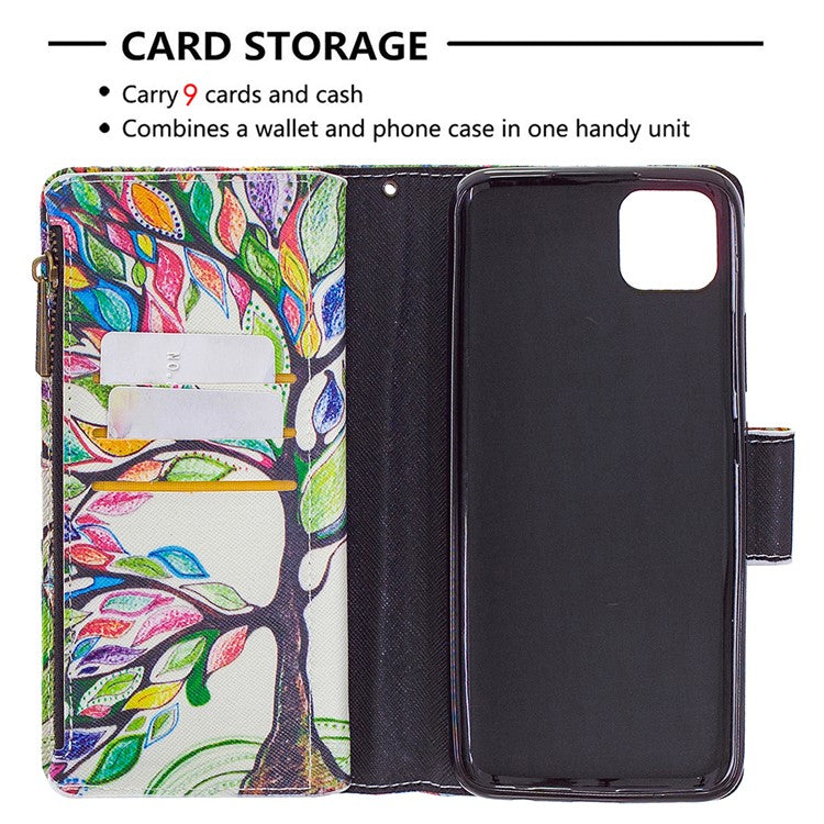 BF03 Pattern Printing Zipper Wallet Leather Phone Case for Realme C11 - Life Tree