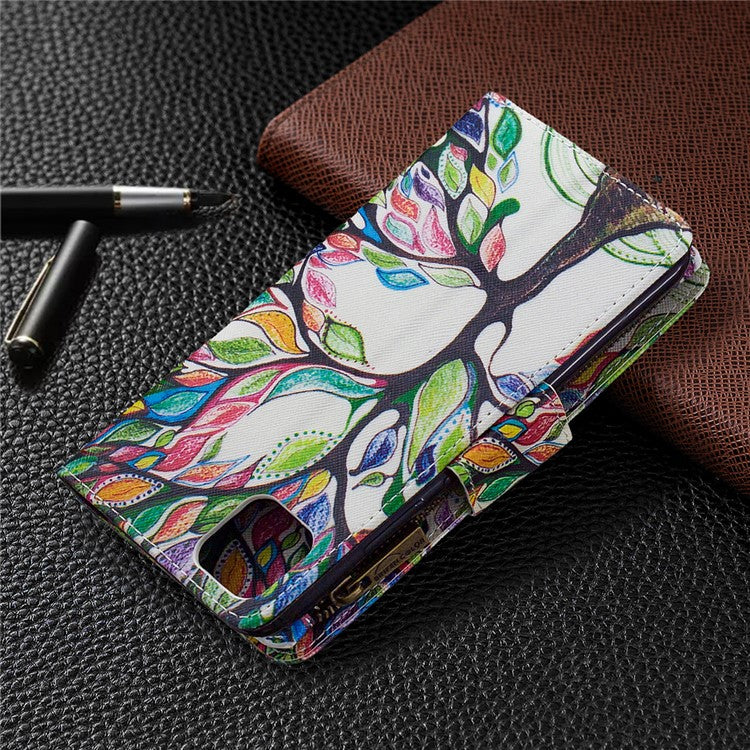 BF03 Pattern Printing Zipper Wallet Leather Phone Case for Realme C11 - Life Tree