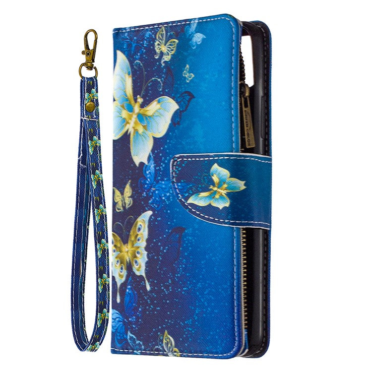 BF03 Pattern Printing Zipper Wallet Leather Phone Case for Realme C11 - Beautiful Butterfly