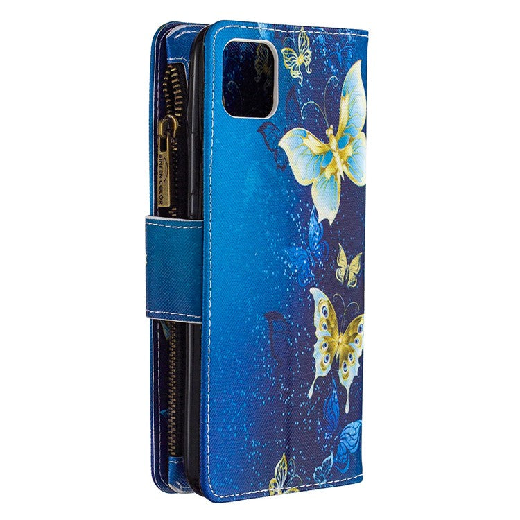 BF03 Pattern Printing Zipper Wallet Leather Phone Case for Realme C11 - Beautiful Butterfly