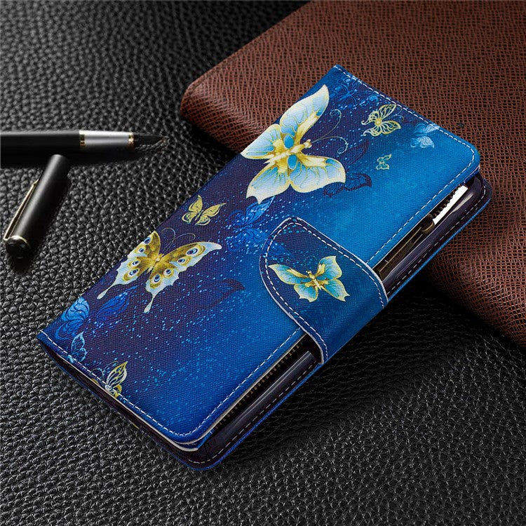 BF03 Pattern Printing Zipper Wallet Leather Phone Case for Realme C11 - Beautiful Butterfly