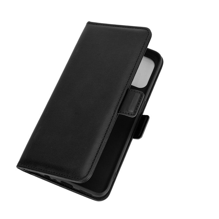 Magnetic Double Clasp Leather Wallet Stand Cover for OPPO A53 (2020) - Black