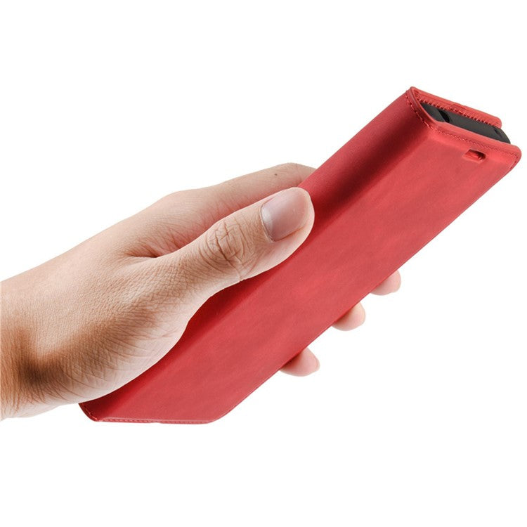 Silky Touch Leather Stand Shell Case for OPPO A53(2020) - Red