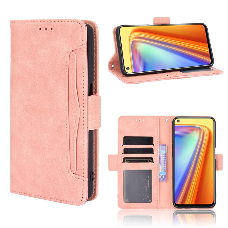 Wallet Stand Leather Case with Multiple Card Slots for Realme 7 / Realme Narzo 20 Pro - Pink