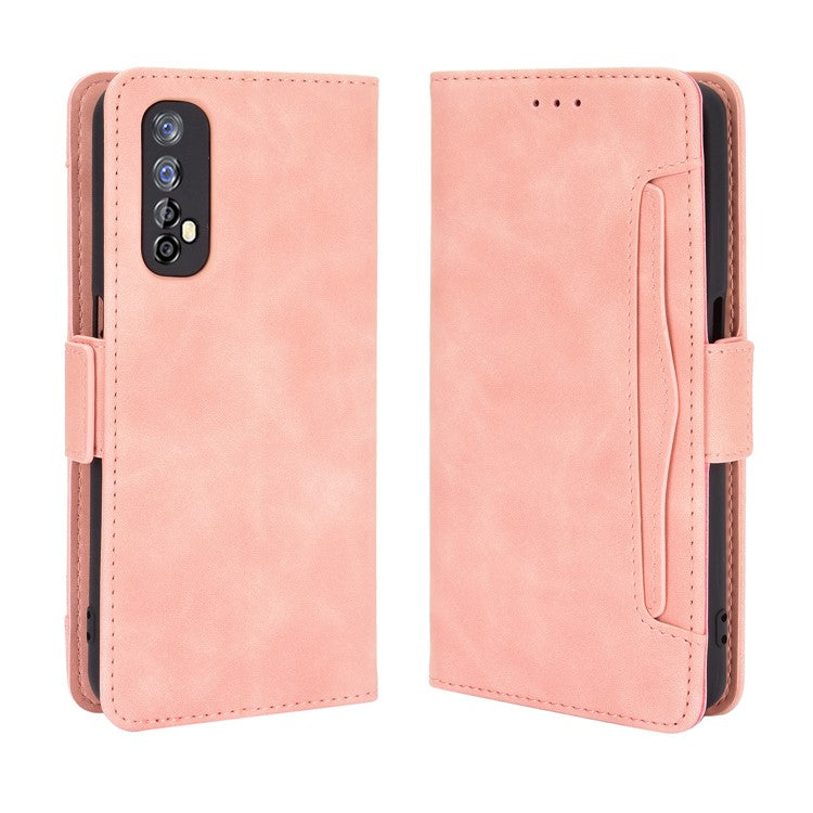 Wallet Stand Leather Case with Multiple Card Slots for Realme 7 / Realme Narzo 20 Pro - Pink