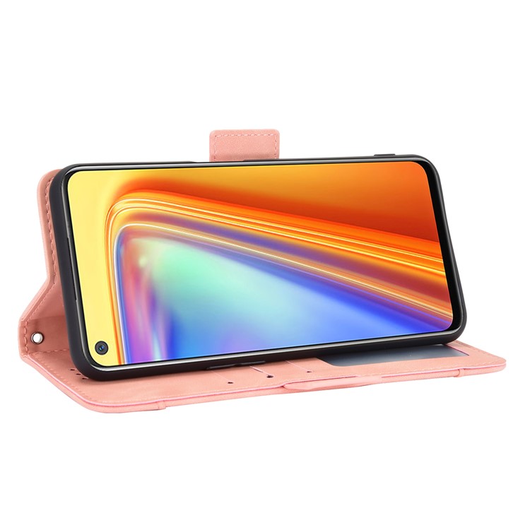 Wallet Stand Leather Case with Multiple Card Slots for Realme 7 / Realme Narzo 20 Pro - Pink