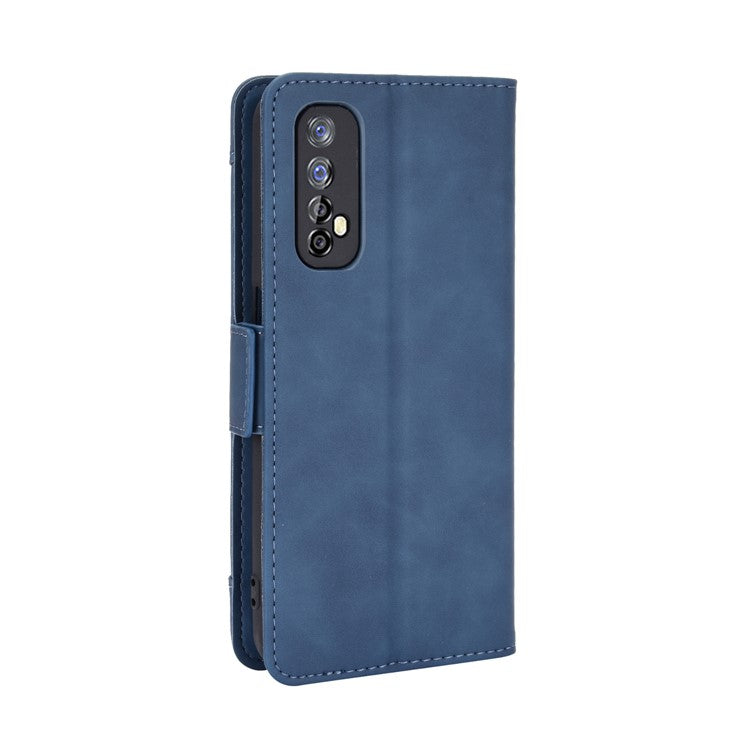 Wallet Stand Leather Case with Multiple Card Slots for Realme 7 / Realme Narzo 20 Pro - Blue