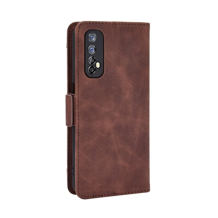 Wallet Stand Leather Case with Multiple Card Slots for Realme 7 / Realme Narzo 20 Pro - Brown