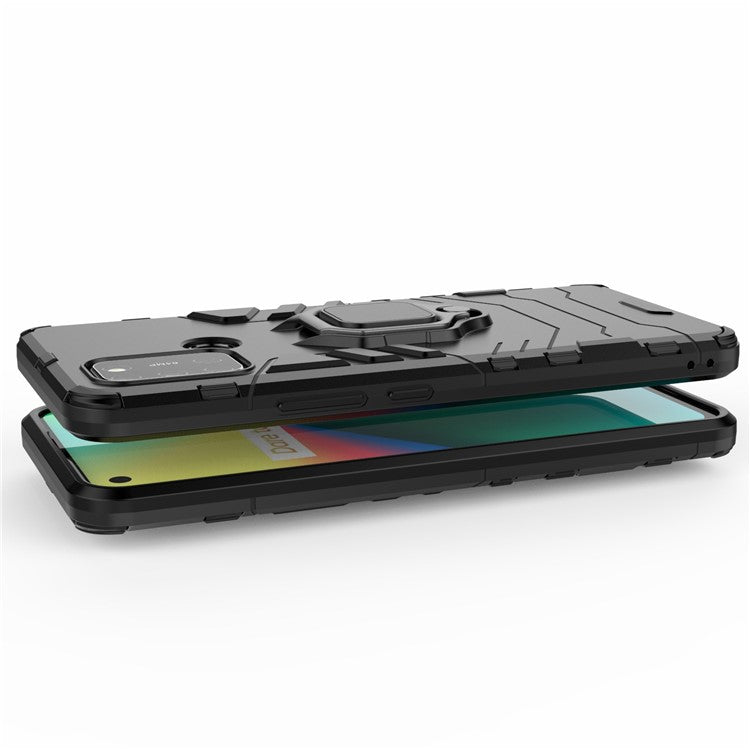 Cool Guard PC + TPU Hybrid Phone Case with Kickstand for Realme 7i (Asia)/C17 - Black