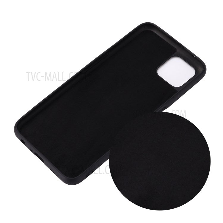 Liquid Silicone Cell Phone Cover with Strap for OPPO A92s - Black