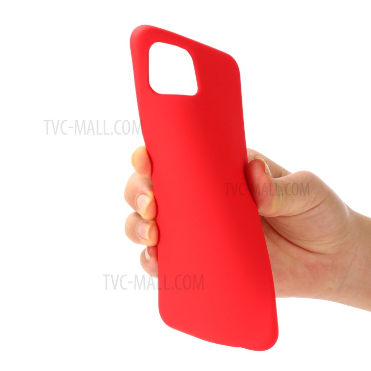 Liquid Silicone Cell Phone Cover with Strap for OPPO A92s - Red