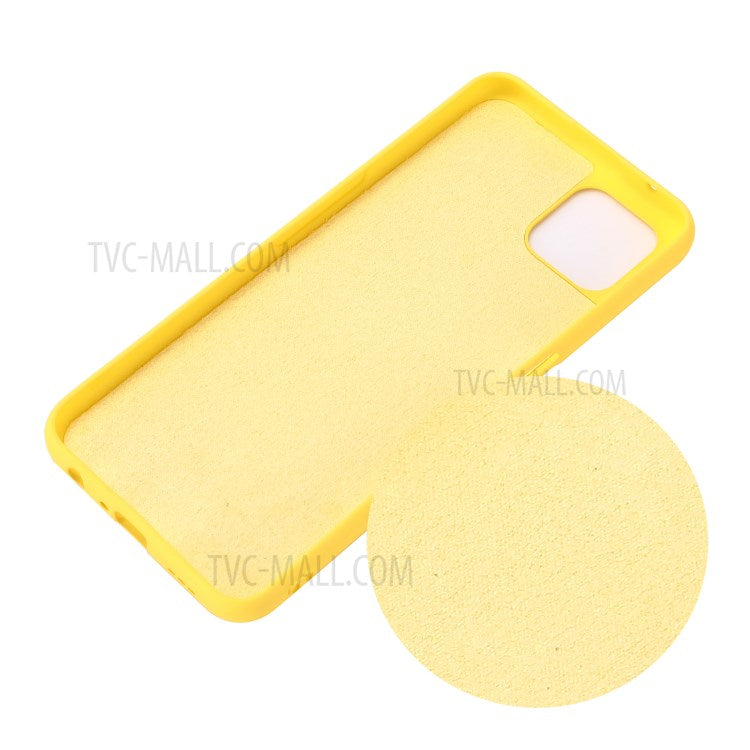 Liquid Silicone Cell Phone Cover with Strap for OPPO A92s - Yellow