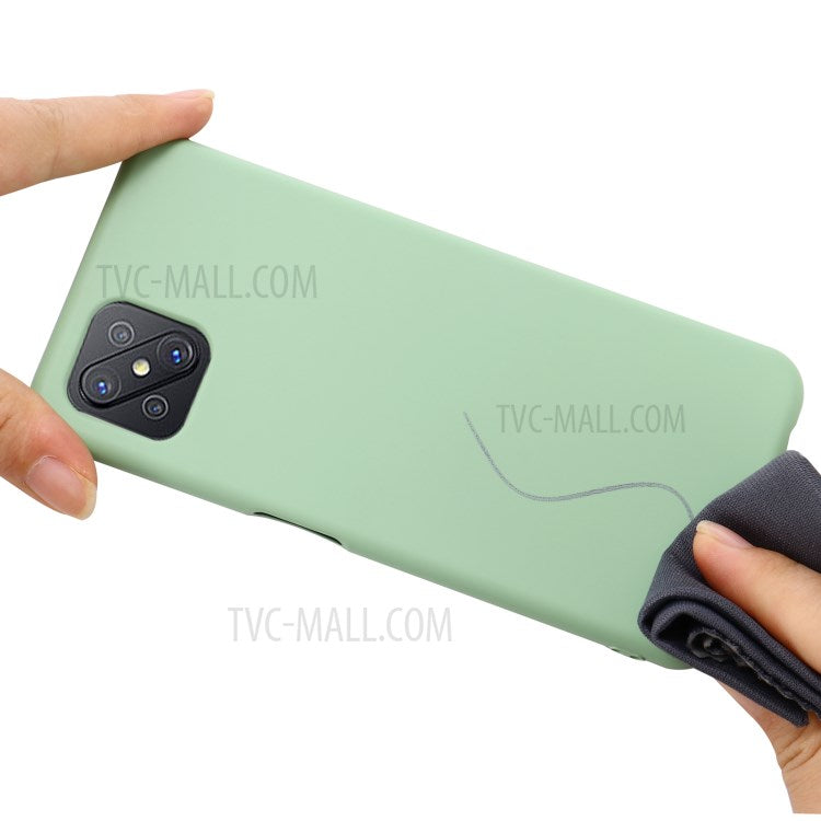 Liquid Silicone Cell Phone Cover with Strap for OPPO A92s - Green