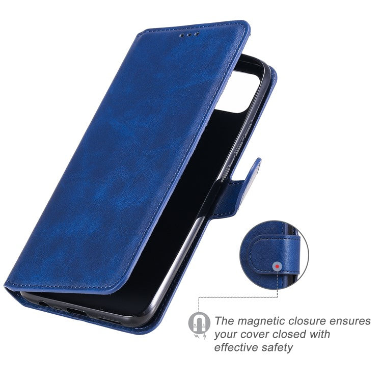 Classic Style Wallet + Stand Flip Leather Phone Case for Realme C11 - Blue