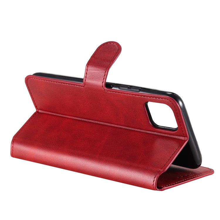 Classic Style Wallet + Stand Flip Leather Phone Case for Realme C11 - Red