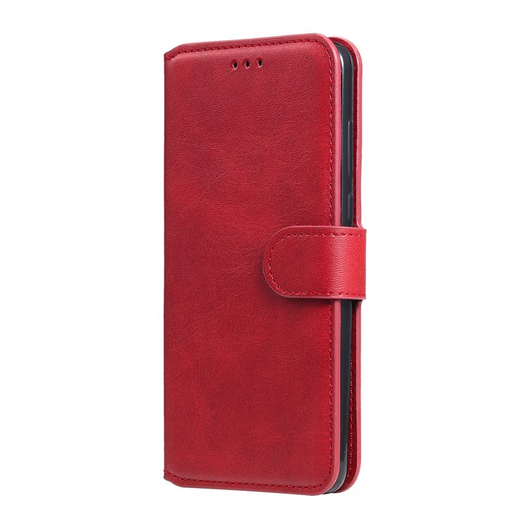 Classic Style Wallet + Stand Flip Leather Phone Case for Realme C11 - Red