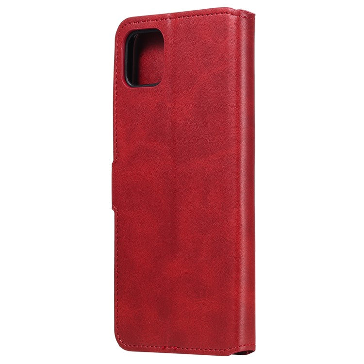 Classic Style Wallet + Stand Flip Leather Phone Case for Realme C11 - Red