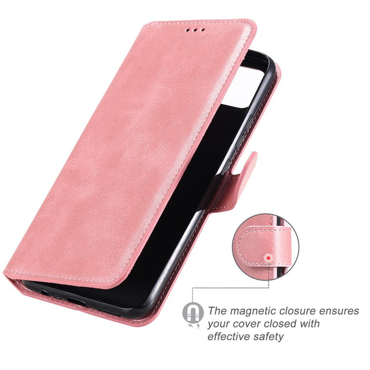 Classic Style Wallet + Stand Flip Leather Phone Case for Realme C11 - Rose Gold