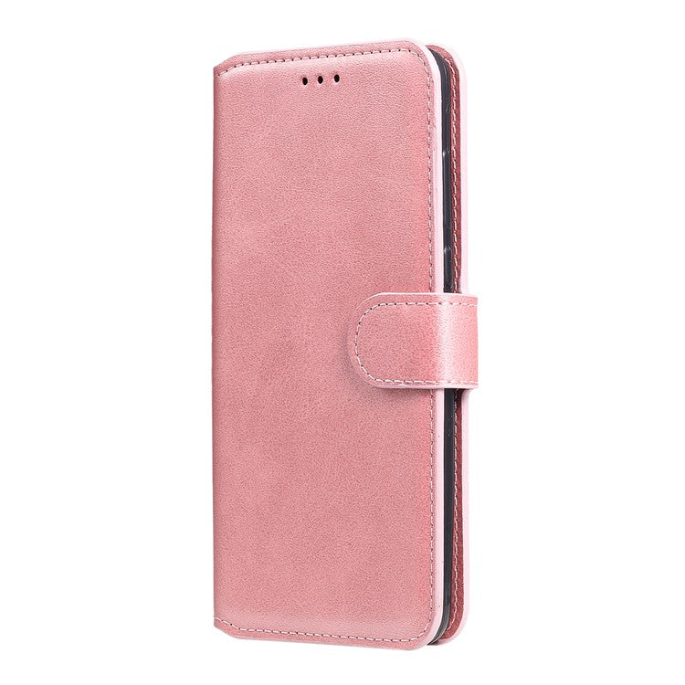 Classic Style Wallet + Stand Flip Leather Phone Case for Realme C11 - Rose Gold