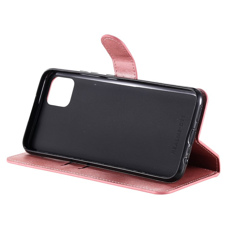 Classic Style Wallet + Stand Flip Leather Phone Case for Realme C11 - Rose Gold