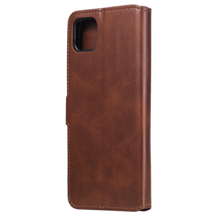 Classic Style Wallet + Stand Flip Leather Phone Case for Realme C11 - Brown