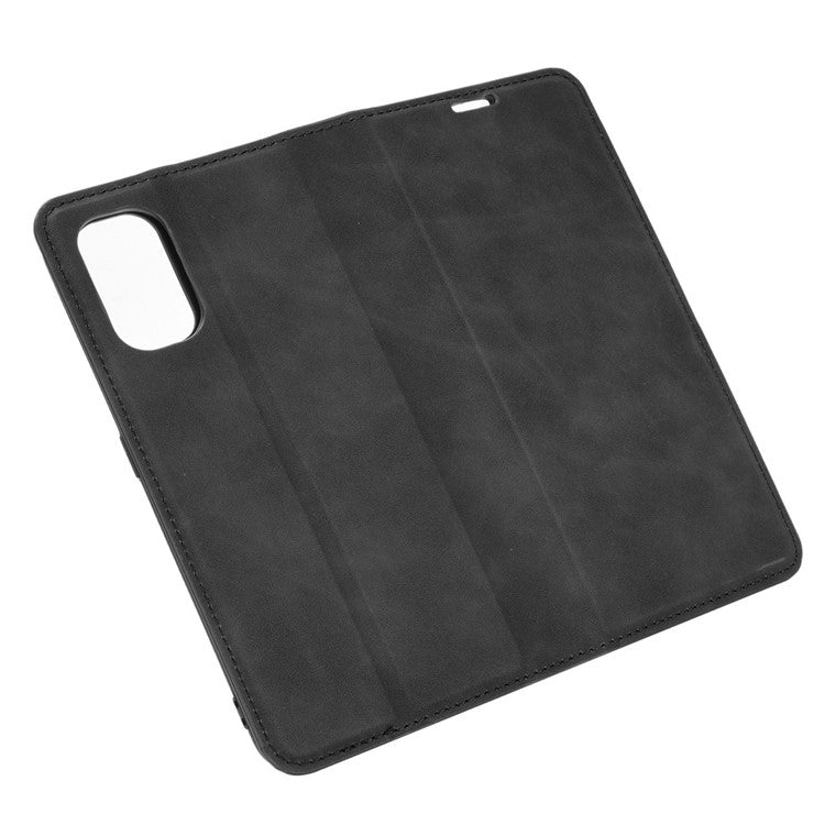 Strong Absorption Skin-Touch Leather Flip Phone Cover Case for Realme 7 Pro - Black
