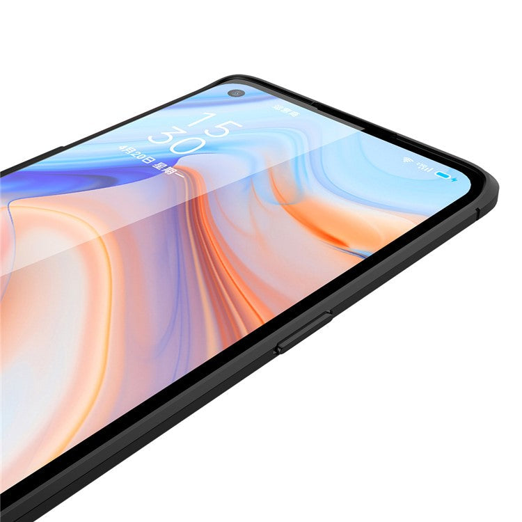 Litchi Grain Flexible TPU Mobile Phone Case for Oppo Reno4 Pro 5G - Black