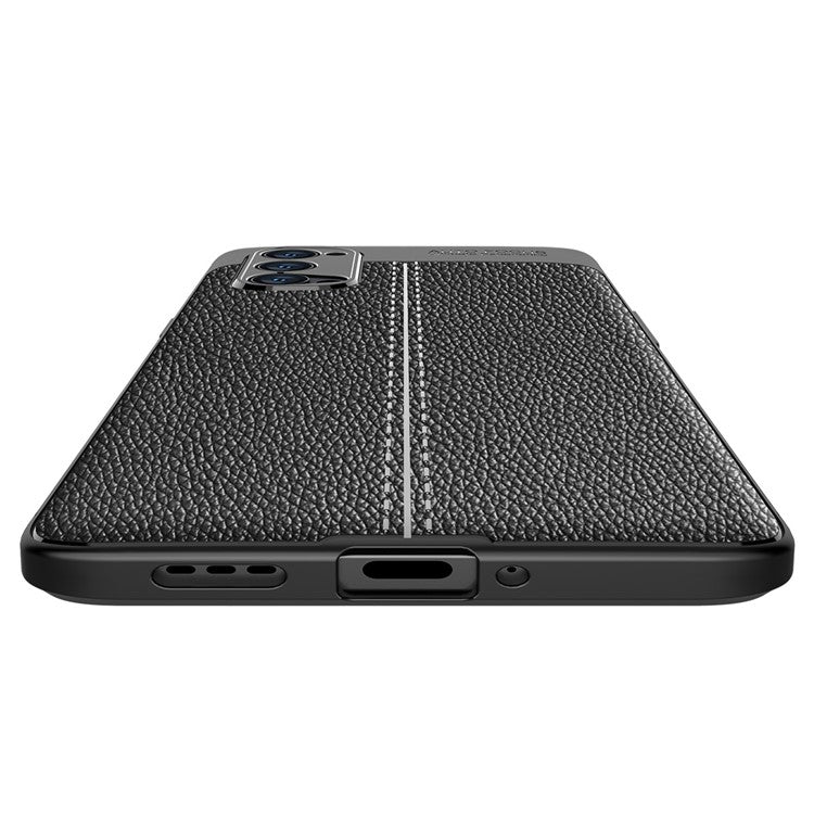 Litchi Grain Flexible TPU Mobile Phone Case for Oppo Reno4 Pro 5G - Black