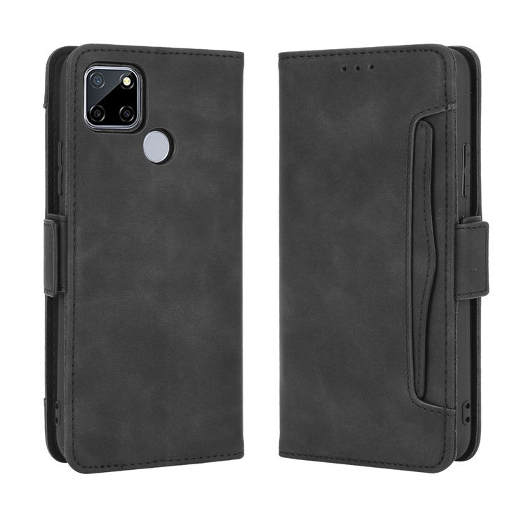 Multiple Card Slots Protective Cover for OPPO A15 Stand Leather Case - Black