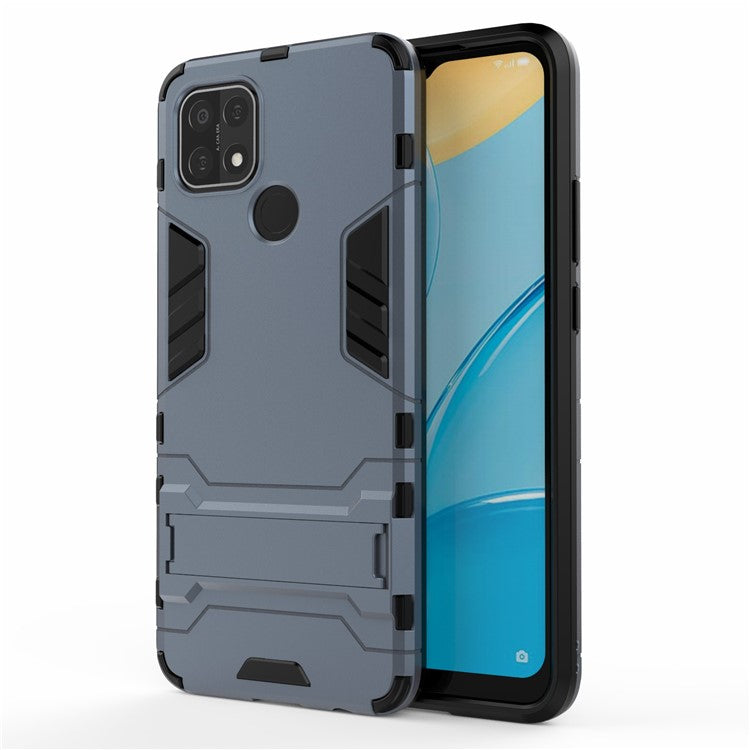 PC + TPU Hybrid Cover with 2-in-1 Kickstand Case for OPPO A15 - Blue