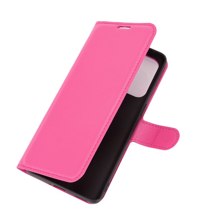 Litchi Texture Leather Phone Protective Cover with Wallet Stand Design for Oppo Reno5 5G/Reno5 4G/Reno5 K/Find X3 Lite - Rose