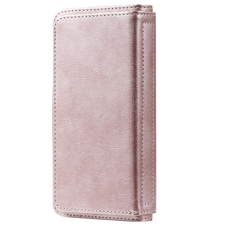 KT Multi-functional Series-1 Quality Leather Wallet Design Cover Shell with 10 Card Slots for Realme 7i (Global) / Realme C17 - Rose Gold