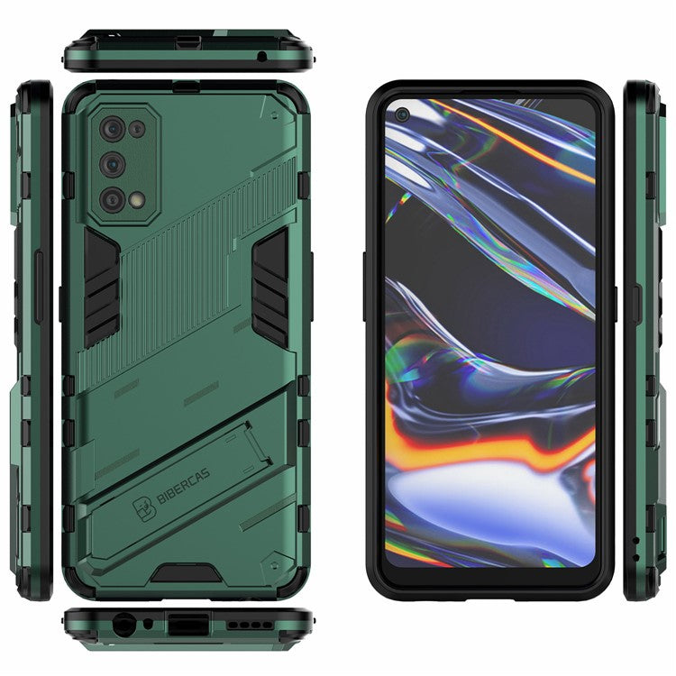 Shockproof PC + TPU Hybrid Phone Case Cover with Kickstand for Realme 7 Pro - Green