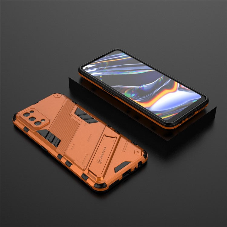 Shockproof PC + TPU Hybrid Phone Case Cover with Kickstand for Realme 7 Pro - Orange