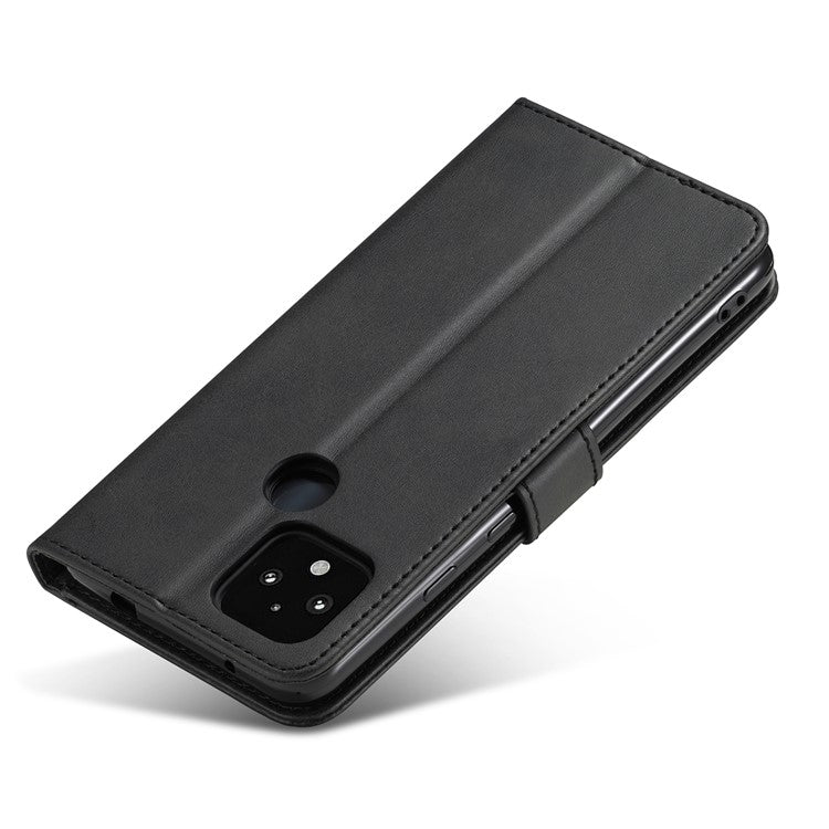 LC.IMEEKE Wallet Stand Leather Shell Phone Cover Case for OPPO A15 / A15s - Black