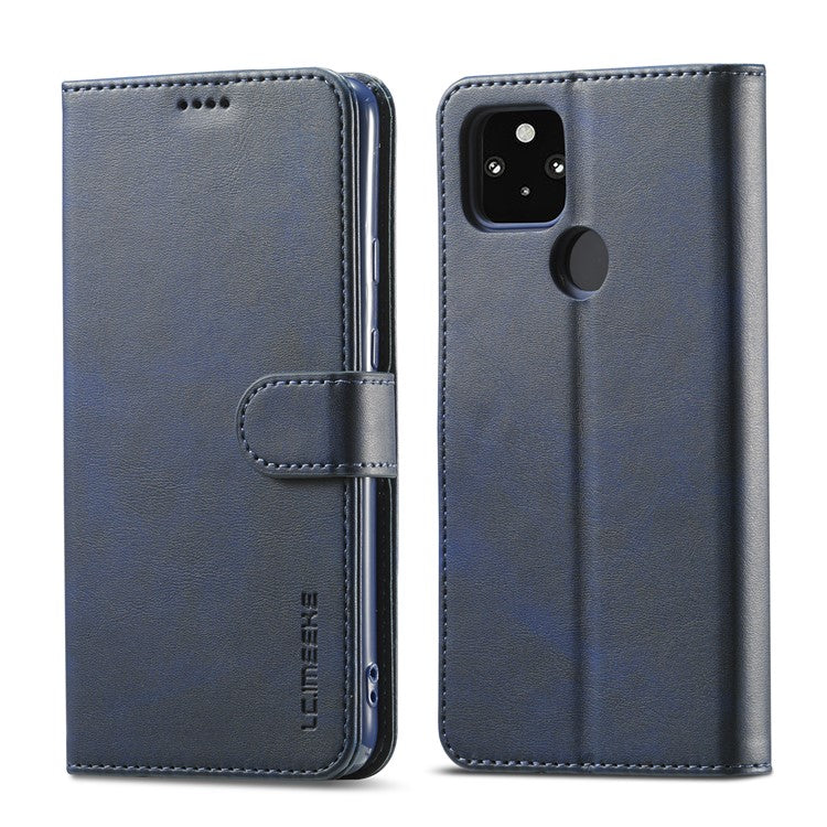 LC.IMEEKE Wallet Stand Leather Shell Phone Cover Case for OPPO A15 / A15s - Blue