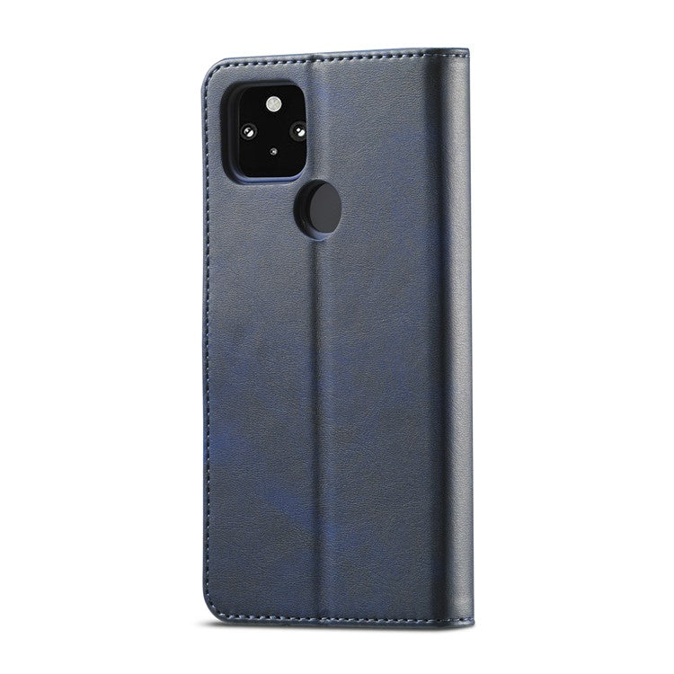 LC.IMEEKE Wallet Stand Leather Shell Phone Cover Case for OPPO A15 / A15s - Blue
