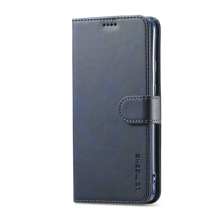 LC.IMEEKE Wallet Stand Leather Shell Phone Cover Case for OPPO A15 / A15s - Blue
