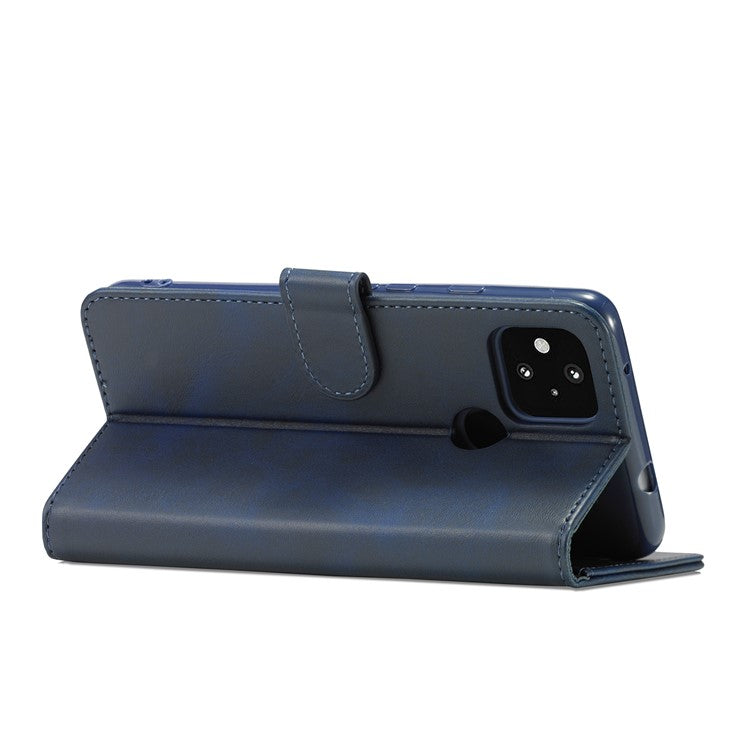 LC.IMEEKE Wallet Stand Leather Shell Phone Cover Case for OPPO A15 / A15s - Blue