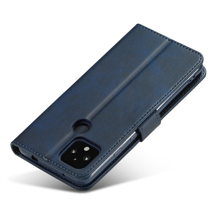 LC.IMEEKE Wallet Stand Leather Shell Phone Cover Case for OPPO A15 / A15s - Blue