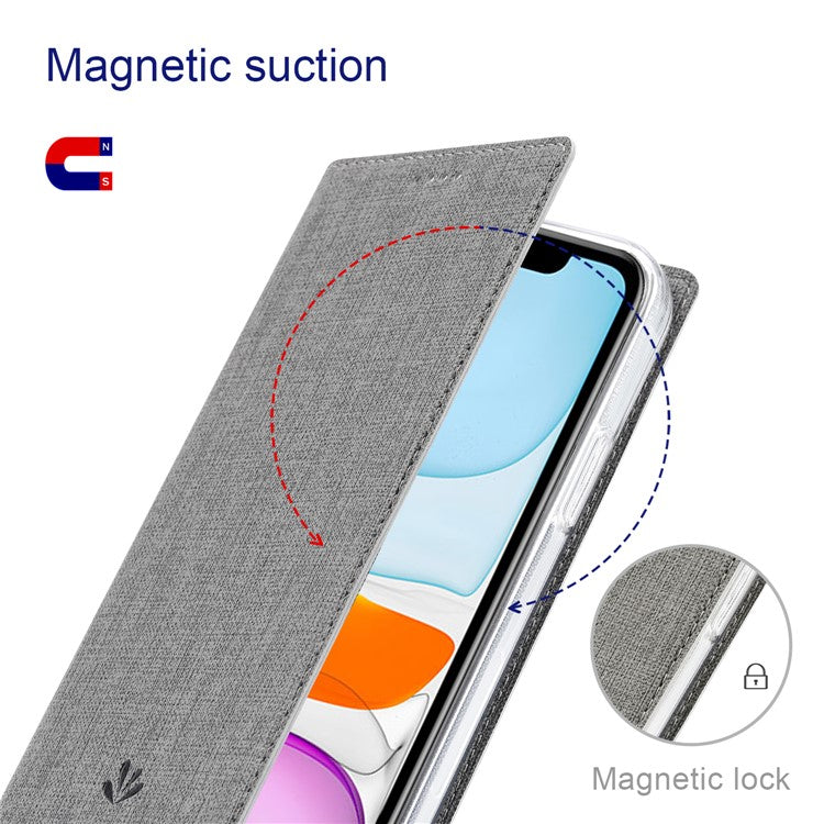 VILI DMX Series Card Holder Design Leather Stand Phone Cover Case for Oppo Find X3 Pro - Grey