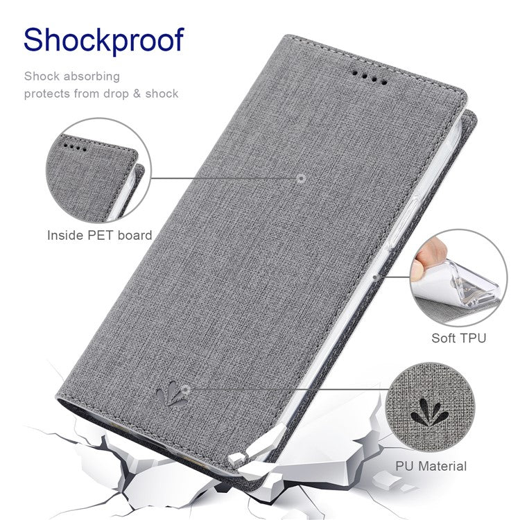 VILI DMX Series Card Holder Design Leather Stand Phone Cover Case for Oppo Find X3 Pro - Grey