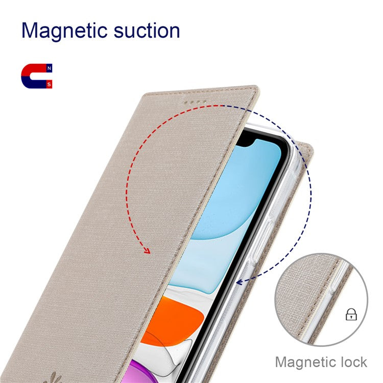 VILI DMX Series Card Holder Design Leather Stand Phone Cover Case for Oppo Find X3 Pro - Khaki
