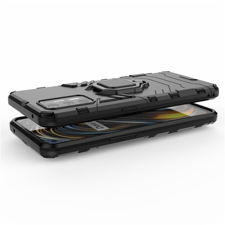 Cool Guard PC + TPU Combo Hybrid Phone Cover Case with Kickstand for Realme GT 5G - Black