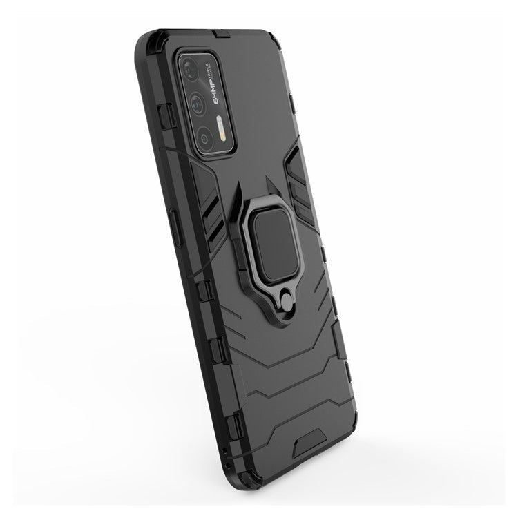Cool Guard PC + TPU Combo Hybrid Phone Cover Case with Kickstand for Realme GT 5G - Black